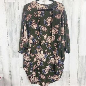 LOVECULTURE Floral Dolman Sleeves Kimono/Cover Up